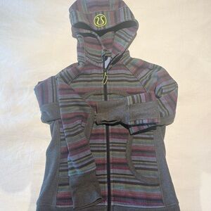 lululemon Retro Gray Multicolor Striped Hoodie